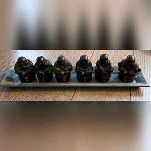 6 Monk Figurines Set